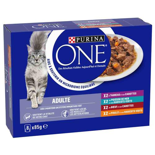 16x 85g Purina ONE ADULT Mix (4 Sorten) Katzenfutter nass