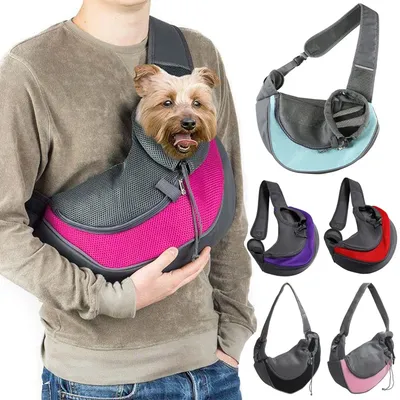 Dog Bag Pet Puppy Carrier S/L Outdoor Travel Dog Shoulder Bag Mesh Oxford Sling Handbag Tote Pouch