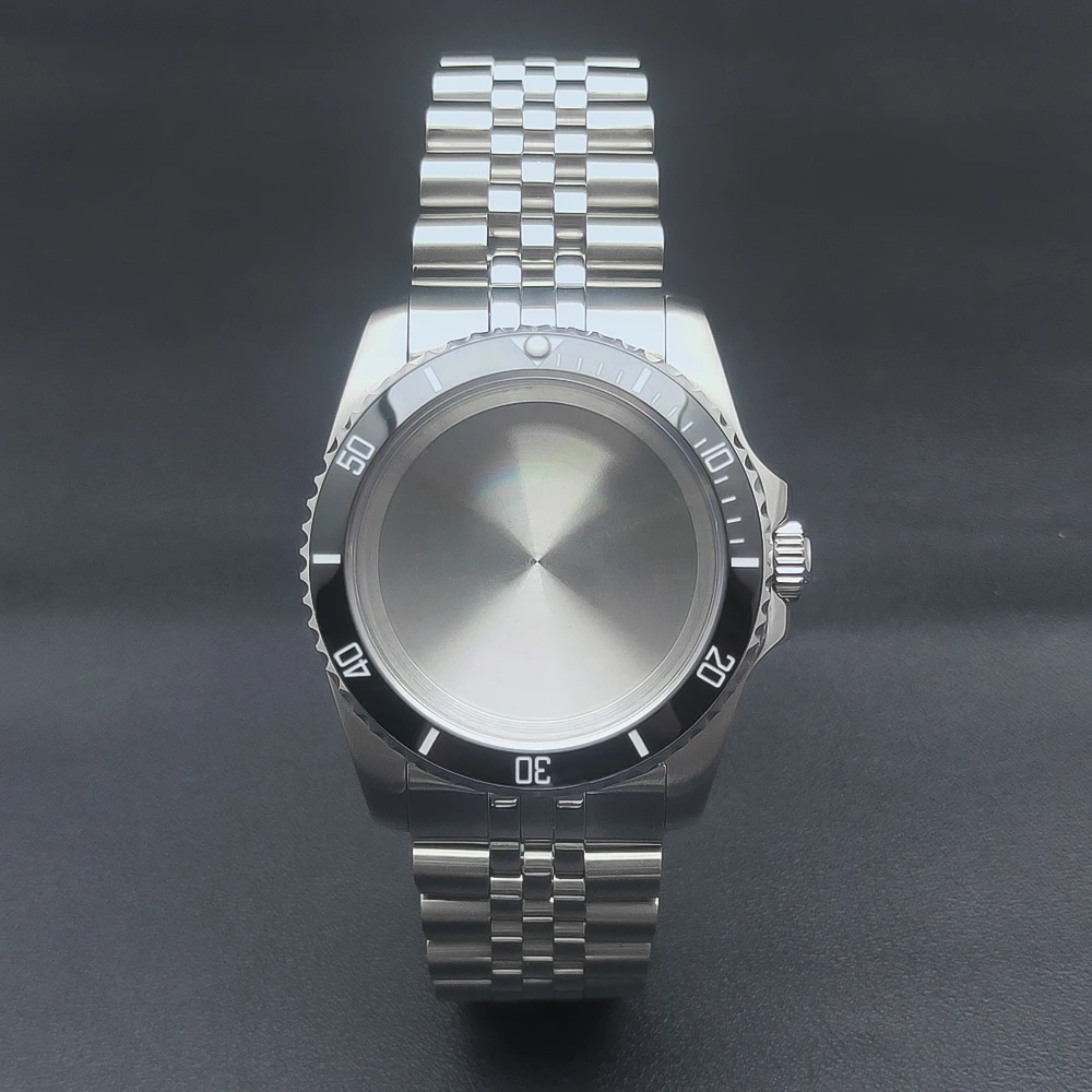 Neiton 36 mm silbernes steriles Uhrengehäuse, Jubilee-Armband, Saphirglas, FitNH35 NH36 NH34 Uhrwerk Image