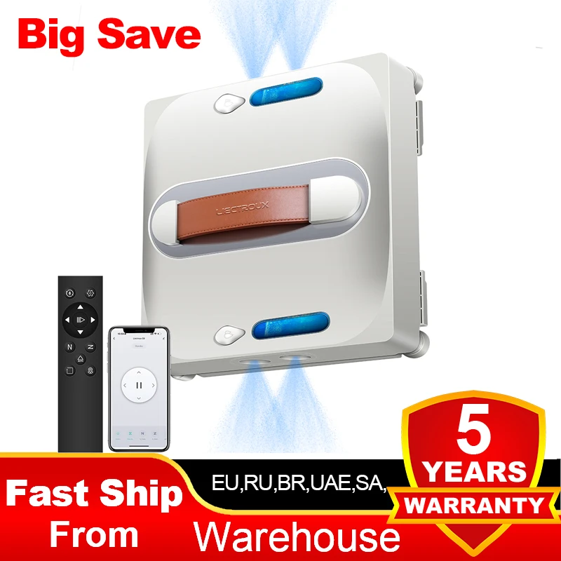 Fensterputzroboter Liectroux S11, 4-Wege-Wassersprühung, Glas-, Boden-, Wand- & Fliesenreiniger, Saugroboter für Fenster, intelligente Navigation, mehrfaches Sicherheitssystem, rahmenloses Design, Image