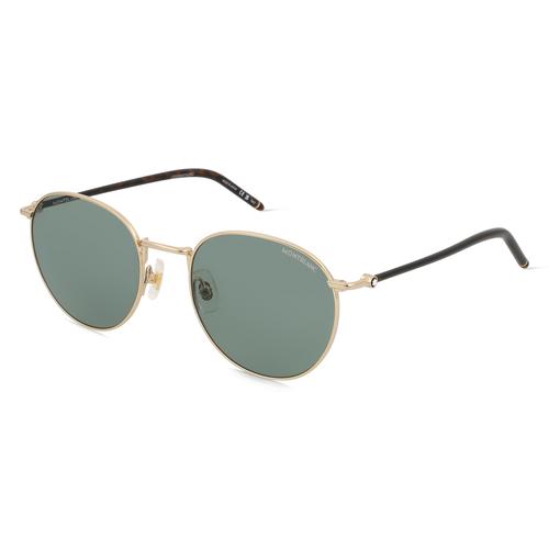 Montblanc MB0343SA Herren-Sonnenbrille Vollrand Rund Metall-Gestell, gold