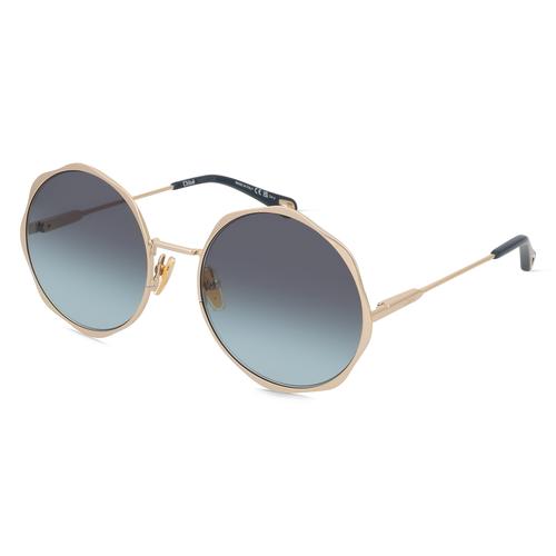 Chloé CH0184S Damen-Sonnenbrille Vollrand Rund Metall-Gestell, gold