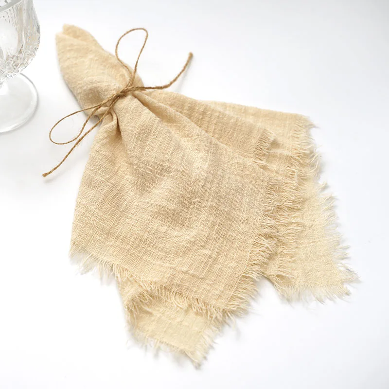 Serviette aus Baumwollgaze, 42 x 42 cm, Retro-Käsetuch, rustikale Tischdekoration, Musselin, Geschirrtuch, Tuch, Servietten, Hochzeitszubehör Image
