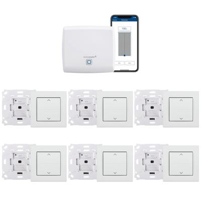 HOMEMATIC IP Unterputzschalter "Starter Bundle", weiß, B:31cm H:12cm T:37cm, Smart-Home-Stationen, Smart Home für 6 Rollläden & Markisen