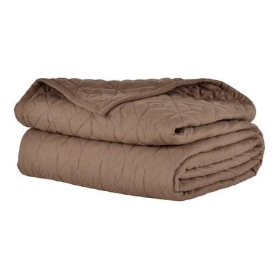Berkshire Hospitality CozyCare Designs 76" x 110" Twin Size Cocoa 100% Polyester Bedspread - 4/Case