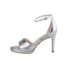 High-Heel-Pumps BUFFALO "Buffalo Damen Buffalo Ronja Vegan Nappa", Damen, Gr. 41, silber, Kunstfaser, unifarben, Schuhe High Heel-Sandalette Riemchensandale