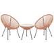 Mid Century Modern Garden Bistro Set Table and Chairs 3 Piece Orange Acapulco II