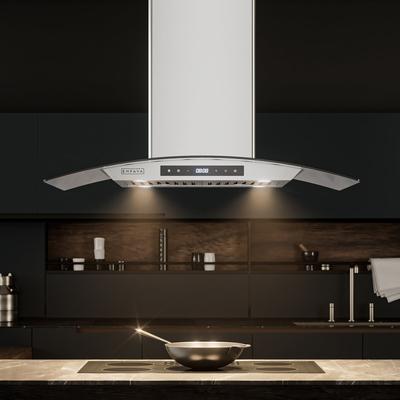 36 in. Kitchen 400 CFM Island Range Hood - Ducted Exhaust Kitchen Vent - 36 inch