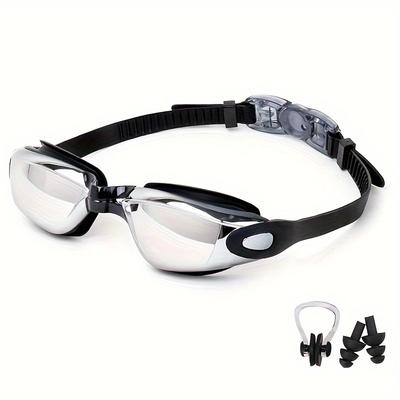 TEMU Adult Swimming Goggles Professional Anti Fog Waterproof Swim Goggles For Women Men, With Nose Clip And Earplugs