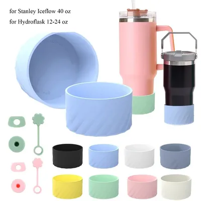 7.5cm Anti-Slip Bottle Bottom Sleeve Silicone Spill Proof Stopper Water Bottle Pad for Stanley Iceflow 40 oz/Hydroflask 12-24 oz