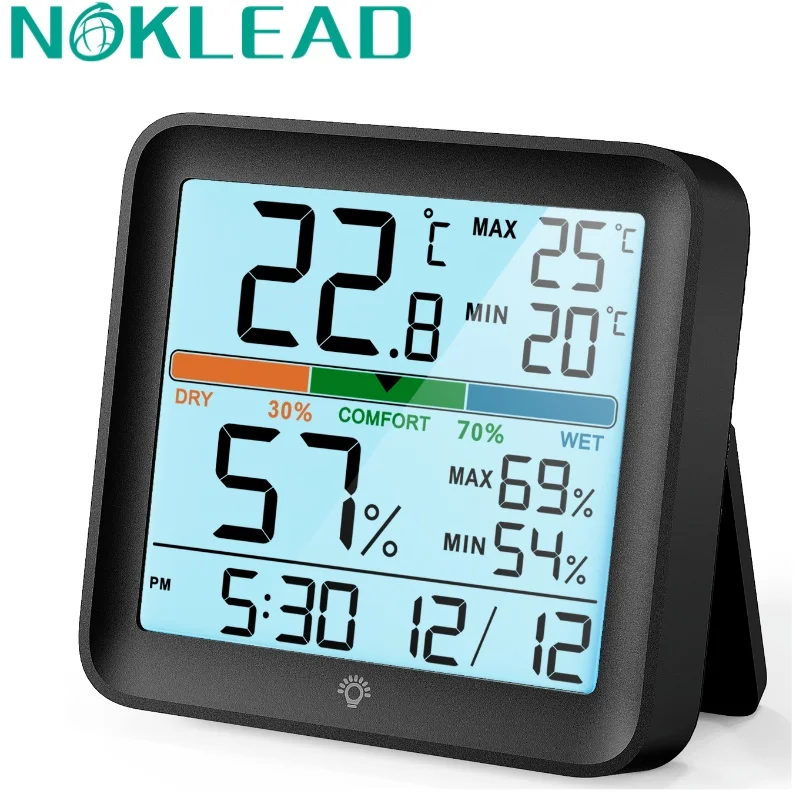 NOKLEAD-Compteur de station météo numérique LCD intérieur, hygromètre Therye.com, capteur d