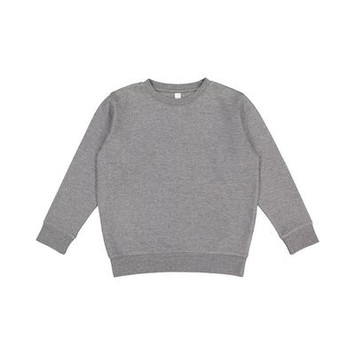 LAT L2225 Youth Elevated Fleece Crew T-Shirt in Granite Heather size Large | Cotton/Polyester Blend 2225, 2225LA