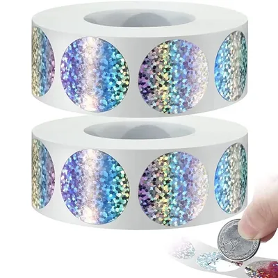 300PCS Round Scratch Off Stickers Coating Labels Lottery Ticket Activity Card Self-Adhesive Laser