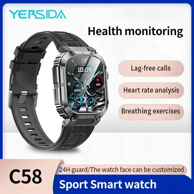 YERSIDA Smartwatch C58 Professional Waterproof Screen Multiple Sports Modes Fitness Training