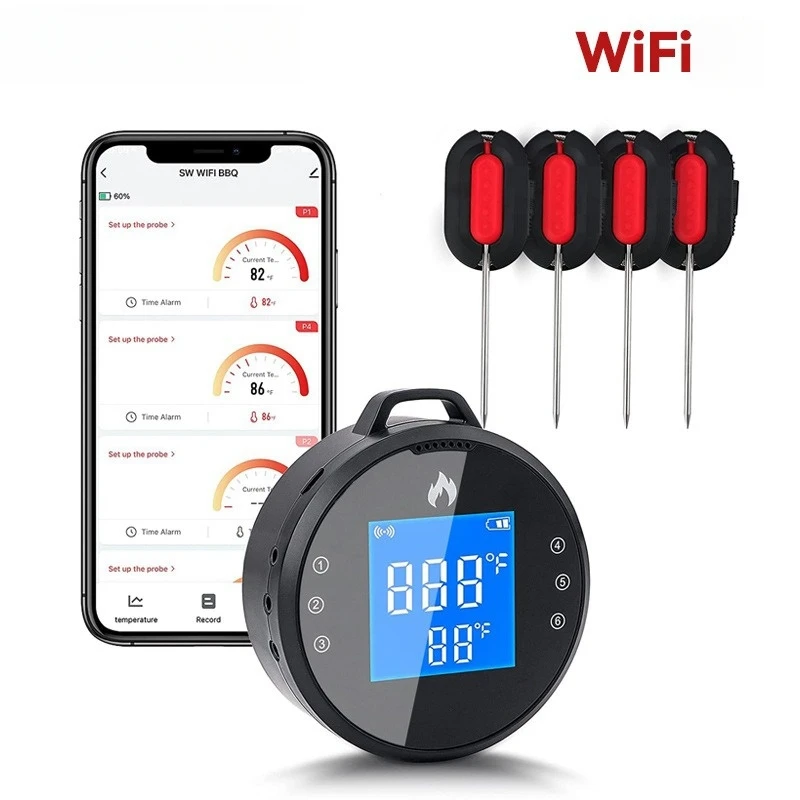 Bluetooth WIFI Küche Digital Thermometer Mit APP Sonde Kochen BBQ Grill Fleisch Kulinarischen Grill Lebensmittel Werkzeuge Gadgets