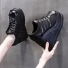 Damen-Plateauschuhe, schwarz, große Keile, Turnschuhe, 10 cm, High Heels, Schnürung, modische Goth-Pumps, Schuhe für Damen, Punk, Tennis