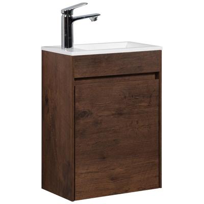 WC Badmöbel Sinta 40x22 cm - Walnuss Braun - Schrank Weißes Wasc Image