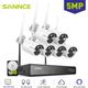 Sannce - Kit di Videosorveglianza Wireless Esterno 5MP 6×IP Telecamere Audio Bidirezionale Visione