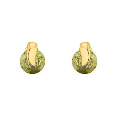 Paar Ohrstecker AMOR "2013593", gold (gelbgoldfarben, grün, grün), Ohrringe, Damen, Gelbgold 375, mit Zirkonia (synth.) Image