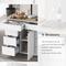 Modern style Kitchen Island has 8 Handle-Free Drawers Suitable for kitchen