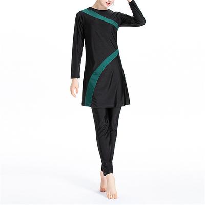 Women's Burkini Hijab Swimsuit Full Coverage UPF50 Long Sleeve Bathing Suit 3-Piece Modest Swimwear Swimming Beach Water Sports Patchwork Spring Summer Autumn
