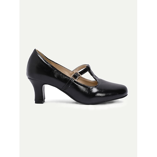 Damen Vintage Gatsby braune T-Strap Heels mit klassischem Design - Ideal für Büro Partys und formelle Veranstaltungen