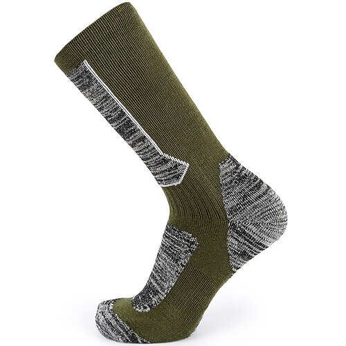 1 Paar Herren Wandersocken Skisocken Sportsocken Thermowarm Winddicht Atmungsaktiv Schnelltrocknend Winter Außen Baumwolle Schwarz Braun Armeegrün für Ski / Snowboard Klettern Camping / Wandern Image