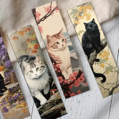 30pcs Japanese cat bookmark Cartoon cute animal decoration Reading page mark Book mark page holder