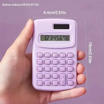 1PcsSmall Solar Calculator Portable Calculator Cute 8 Digits LCD Electronic Home Office Calculator