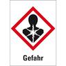 König Werbeanlagen Dreifke® Aufkleber I Gefahrensymbol Gesundheitsgefahr GHS 08, Gefahr, Folie, 26x37mm, 12/Bogen, GHS-Verordnung