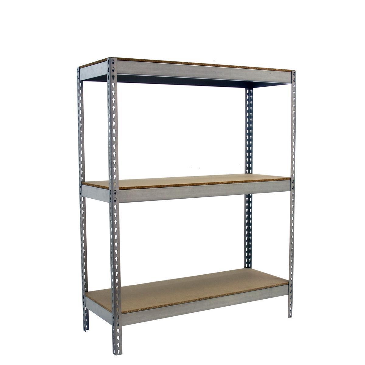 PROREGAL Schwerlastregal WOOD BEAST THREE | HxBxT 150x120x60cm | 3 Ebenen | Fachlast 600kg | Verzinkt | Weitspannregal Werkstattregal Lagerregal Image