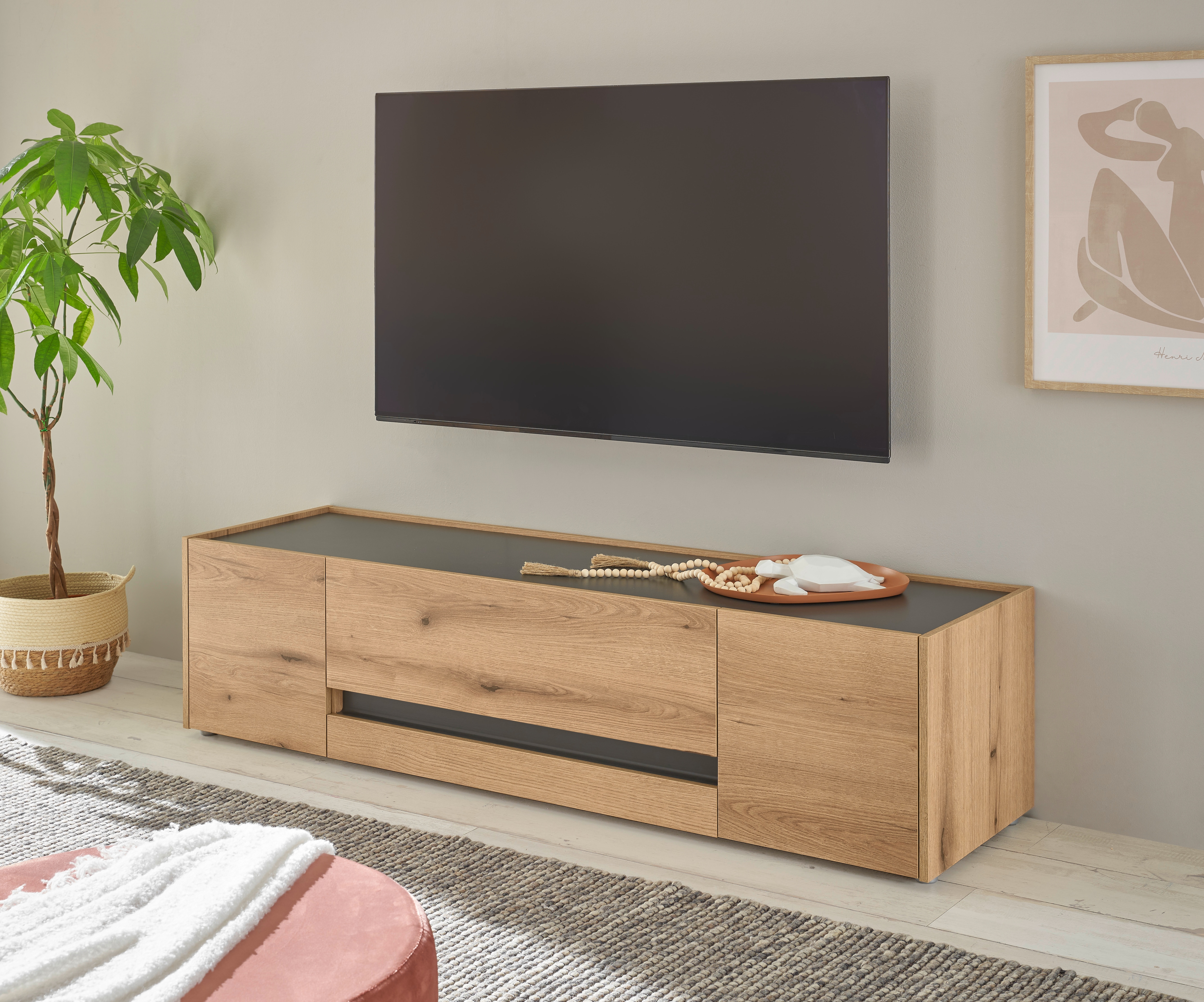 Lowboard INOSIGN "City/Giron, moderner TV-Schrank, Kommode, TV-Unterschrank", beige (eiche evoke), B:170cm H:40cm T:45cm, FSC-zertifizierter Holzwerkstoff, Sideboards, Lowboard, zeitlos, modern, ausreichend Stauraum, vielseitig einsetzbar