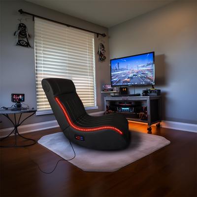 Foldable Gaming Chair with Onboard Speakers, LED Strip Lighting, Bluetooth Music Speakers,USB Charging Port