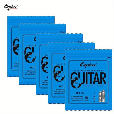 TEMU 5 Sets, Each Set Of 6 Strings, 0.23-1.27mm , Rx Practice Series, Hexagonal Carbon Steel 6- String Guitar Instruments