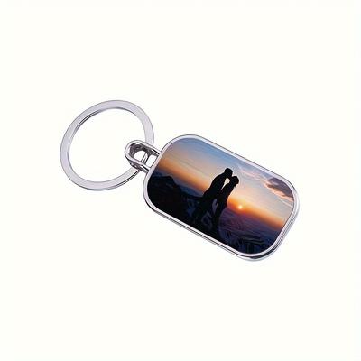 TEMU Personalized Dual-sided Alloy Keychain – Custom For Birthdays, Christmas, Teacher Appreciation, And Special Occasions – Rectangular Shape With Optional Multiple Quantities Image