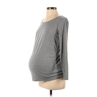 BumpStart 3/4 Sleeve T-Shirt: Gray Tops - Women's Size Small Maternity