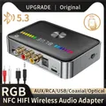 Trasmettitore ricevitore audio NFC Bluetooth 5.3 Convertitore DAC ottico coassiale AUX RCA da 3,5 mm Adattatore wireless per TV PC Altoparlante per auto
