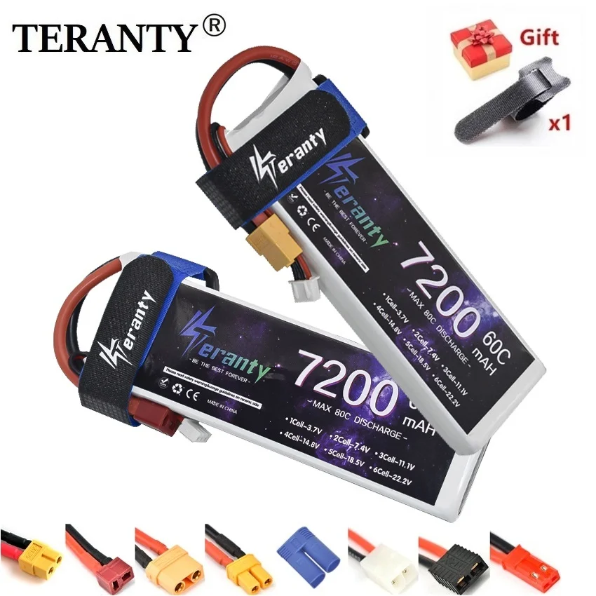 7.4V 7200MAH 2S Lipo Batteria 60C Per accessorio Auto Quadcopter FPV Drone RC Aereo Barca Giocattoli Parti Con XT60 Connettore Deans T TRX