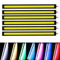 6/2/1pcs 17CM DRL Strip LED Luci diurne per auto Verde Blu Rosa Luce diurna COB Chip Bianco Auto Lampada 12V Universale