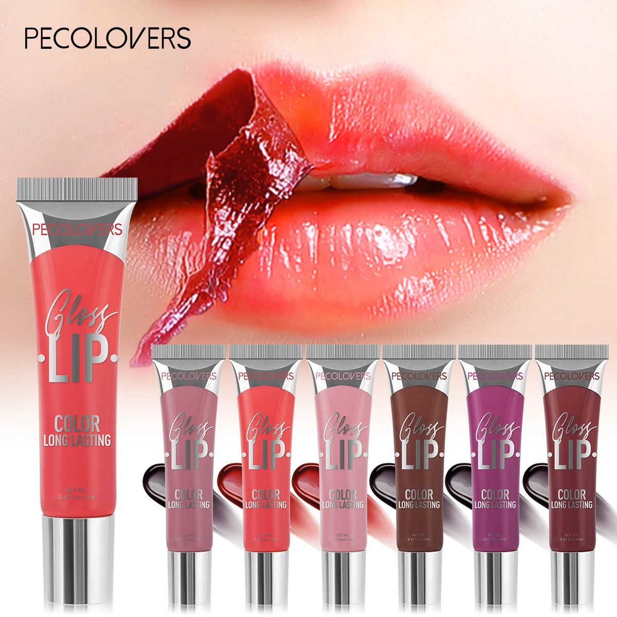 Lucidalabbra liquido a 6 colori Peel-off Waterproof Long lasting Peel-off Lip Gloss tazza antiaderente trucco idratante trucco per le donne