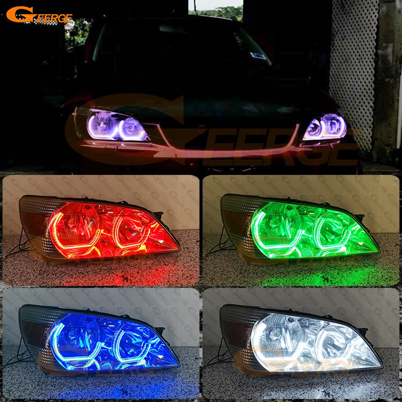 Per Lexus IS200 IS300 IS 200 300 Toyota Altezza App Bluetooth Multi Colore di Cristallo DTM M4 Stile RGB LED Angel Eyes Kit Halo Anelli
