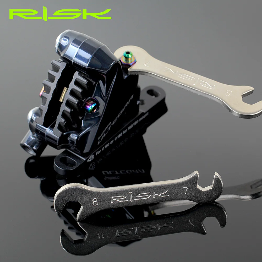 RISCHIO 7-8mm Chiave Strumento di Riparazione Bici MTB Tubo Olio Dado di Compressione Chiave Freno A Disco Spurgo Capezzolo Bullone Strumento di Installazione/Rimozione
