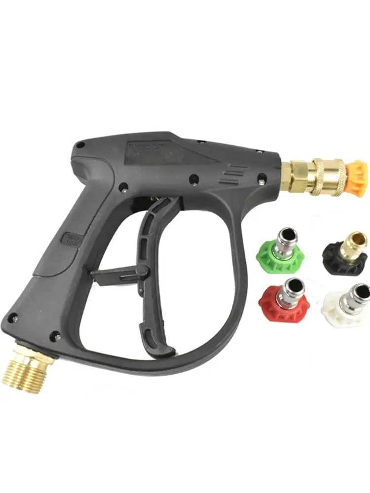 Pistola per idropulitrice ad alta pressione 1/4 "Connettore rapido M22-14MM Pistola ad acqua per sapone con lancia per schiuma di neve in alluminio con 5 punte colorate per auto