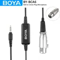 BOYA BY-BCA6 XLR femmina a connettore TRRS da 3.5mm adattatore per cavo microfono a Volume regolabile per dispositivi mobili per PC Android iPhone