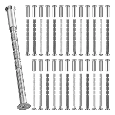 50 Pack 4mm Door Handle Screws set Door Handle Bolt Through Fixings for Door Handle Roses Knobs Door