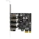PCIe a 4 porte USB3.0 HUB + SATA 15 pin Alimentazione 5 Gbps PCI Express Scheda di espansione