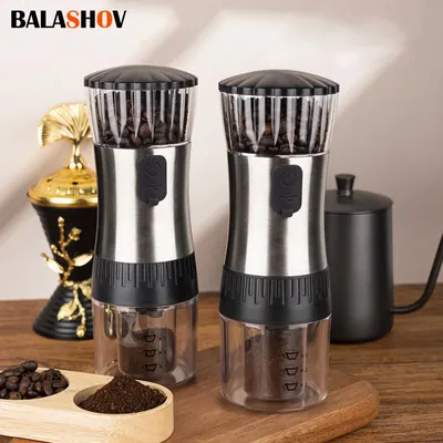 Electric Burr Coffee Grinder Adjustable Burr Mill Conical Coffee Bean Grinding with USB Charge Ceramic Grinding Coffee Beans