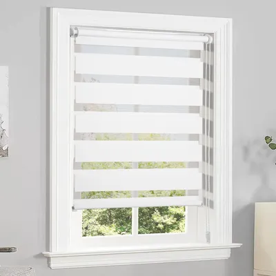 Zebra Dual Layer Blinds Roller Window Shades Blackout Thermal Insulated UV Protection Sheer Curtains Day Night Blinds Curtains