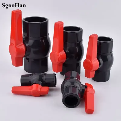 I.D 20~110mm Dark Grey UPVC Ball Valve Side Handle Thicken Simple Water Pipe Connector Garden Irrigation Water Controller Valve