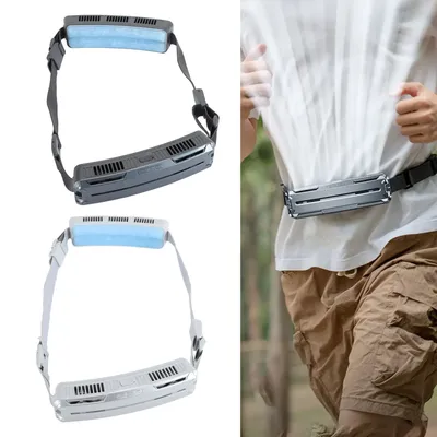 Travel Fan Wearable Waist Fan Multifunctional 3 Speeds Adjustable Ice Compress Efficient Wide Angles Belt Fan for Outdoor Sports